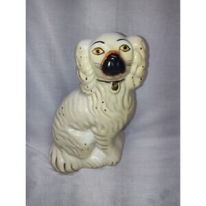 Vintage Staffordshire Reproduction King Charles Spaniel Black & White Dog